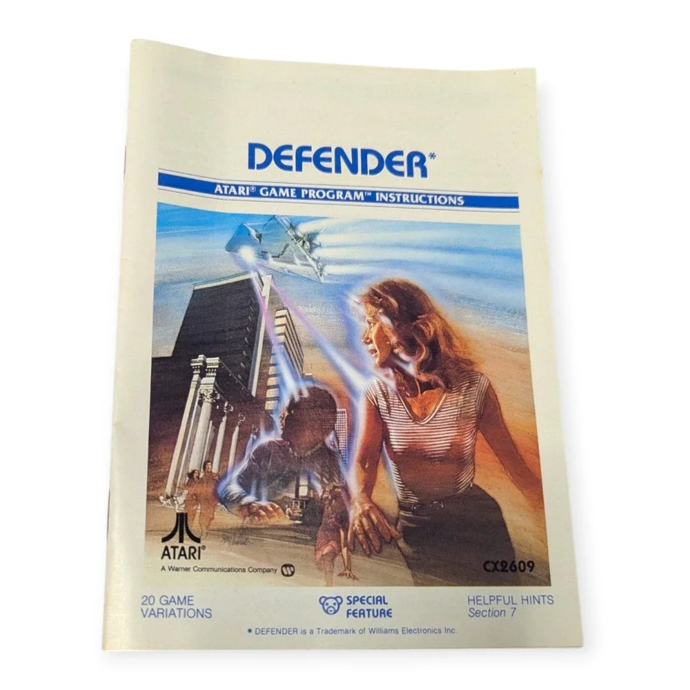 Atari 2600 Defender Video Game Original Box Manual CX2609 Vintage 1982‎